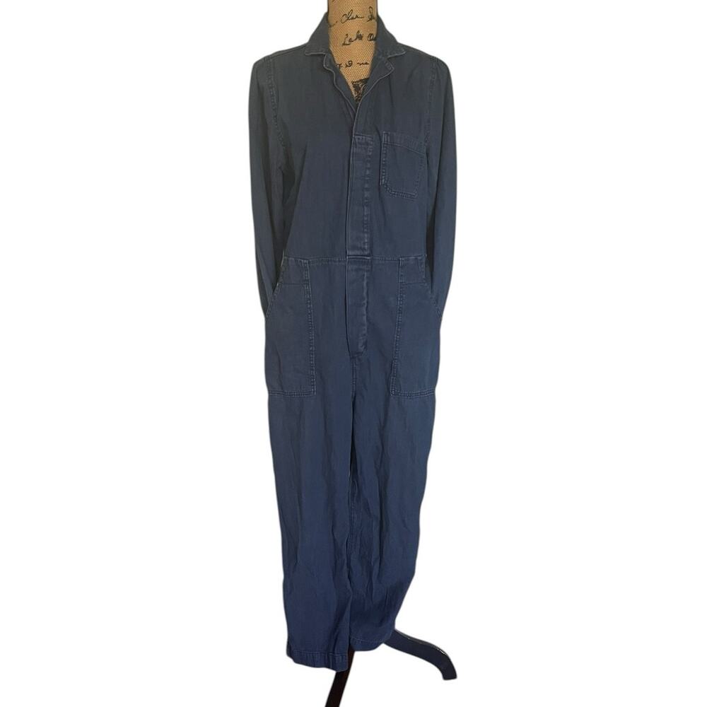 H&M Blue Denim Button Up Long Sleeve One Piece Coveralls Jumpsuit Women’s 10
